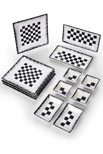 Piatti Naturali 12 Parça 4 Kişilik Dama Kahvaltı Takımı Handmade Kahvaltılık Sunum Seti Servis Tabakları - 3