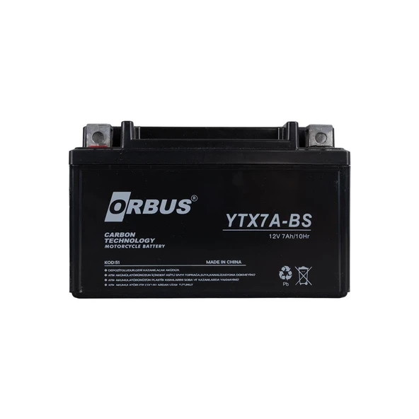 Orbus YTX7A-BS 12V 7A Motosiklet Aküsü (152 X 88 X 98 MM) (2.5Kg) - Resim 2