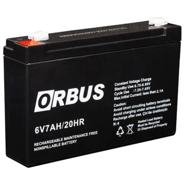 Orbus  6 Volt 7 Amper Kuru Akü (150 * 30 * 94 Mm)