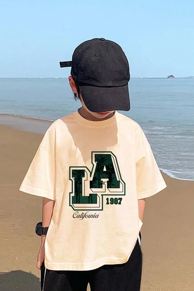 Çocuk Los Angles Baskılı Pamuklu Tshirt ürün görseli 1