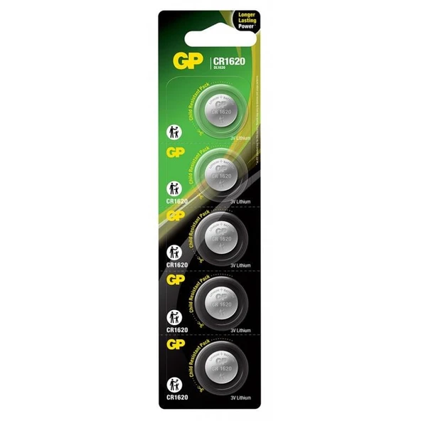 GP CR1620 Lityum 3 Volt Pil (5'li Paket)