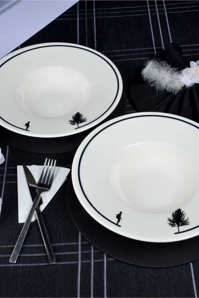 Farika Porselen Düğüm 28cm Porselen Makarna Tabağı - 2