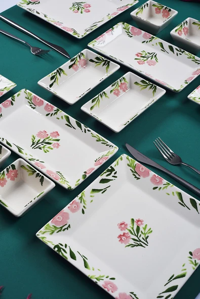 Piatti Naturali 12 Parça 4 Kişilik Bahar Kahvaltı Takımı Handmade Kahvaltılık Sunum Seti Servis Tabakları - 2