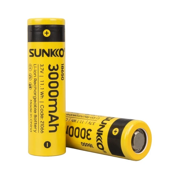 Sunkko 3.7 Volt 3000 Mah 18650 Şarj Edilebilir Pil (Tekli)