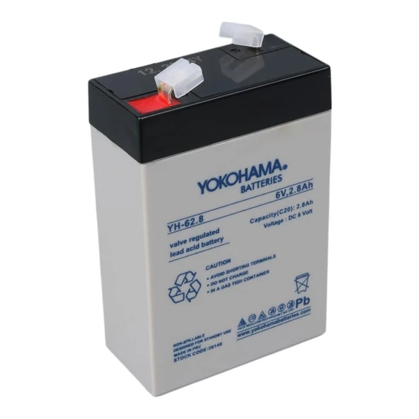 Yokohama YH-62.8 6 Volt - 2.8 Amper Dik Akü (66x33x97 mm)