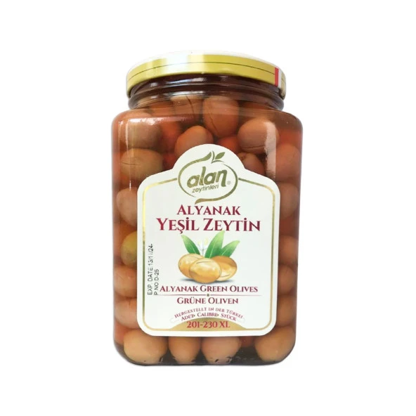 Alan Alyanak Yeşil Zeytin 2XL 201-230 Kalibre 900 g ℮