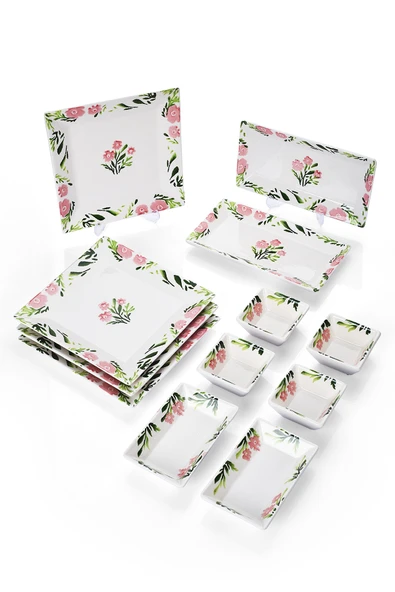 Piatti Naturali 12 Parça 4 Kişilik Bahar Kahvaltı Takımı Handmade Kahvaltılık Sunum Seti Servis Tabakları - 3