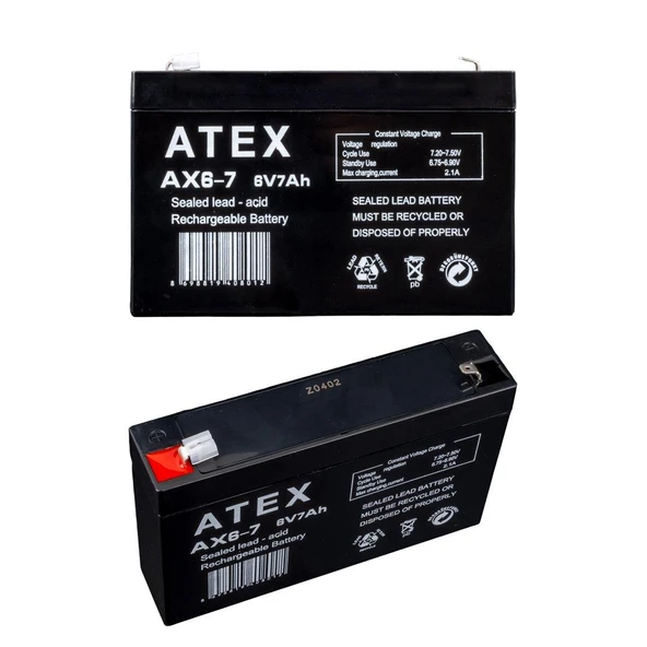 Atex 6 Volt - 7 Amper Akü (150 x 50 x 94 mm)