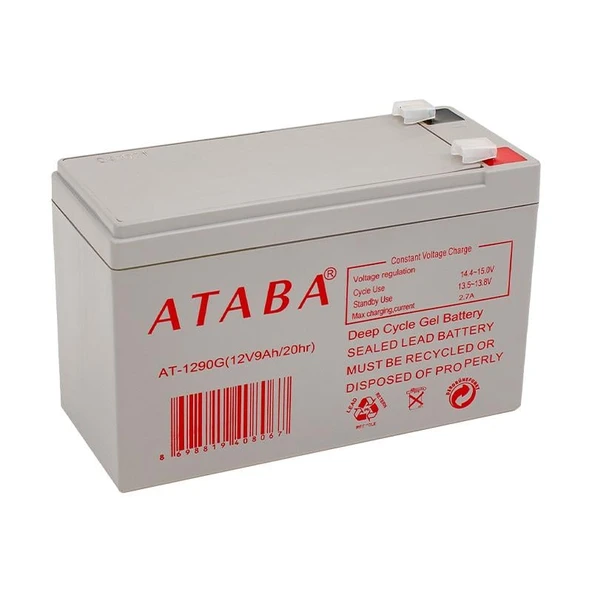 Ataba AT1290G 12 Volt 9 Amper Jel Akü