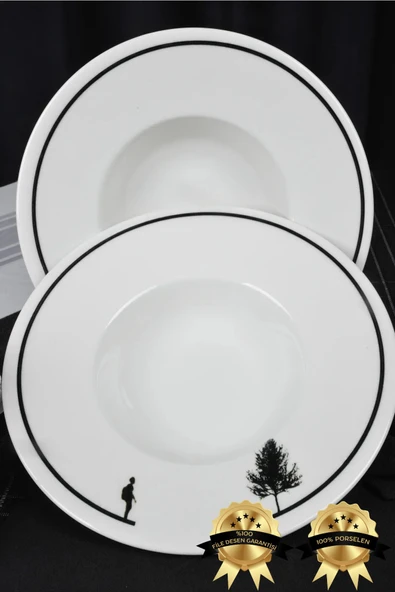 Farika Porselen Düğüm 28cm Porselen Makarna Tabağı