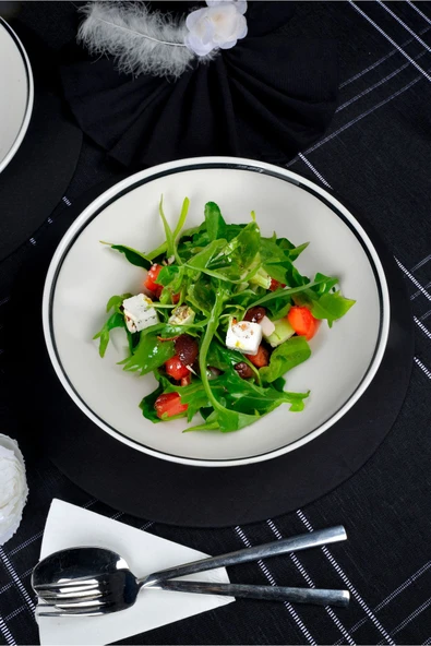 Farika Porselen Düğüm 23cm 2'li Porselen Salata Tabağı - 3