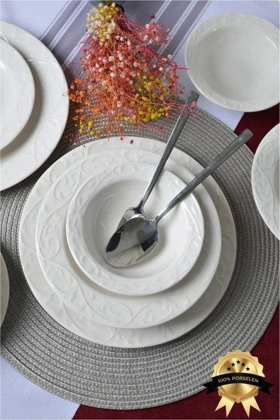 Farika Porselen Bahar 24 Parça 6 Kişilik Porselen Yemek Takımı