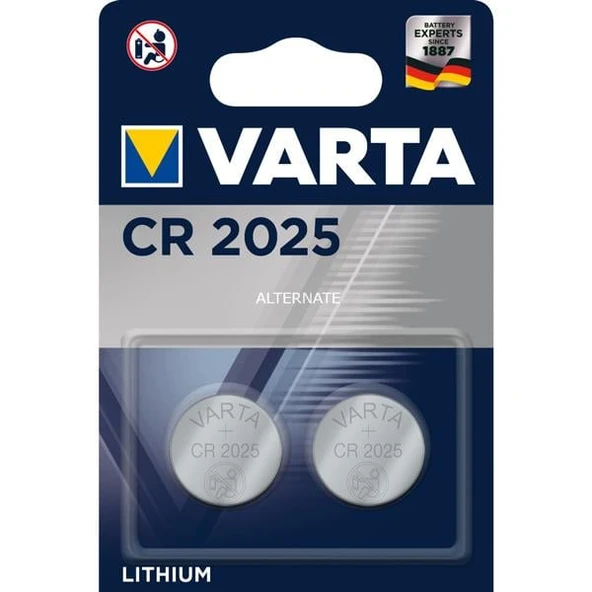 Varta CR 2025 3 Volt Lityum Pil 2'li