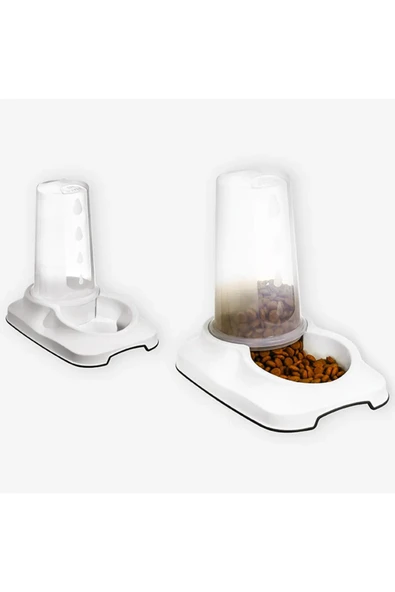Pribor Kedi Köpek 2'li Otomatik Hazneli Mama ve Su Kabı (3,5 lt ve 1.5 lt) - 3