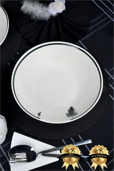 Farika Porselen Düğüm 23cm 2'li Porselen Salata Tabağı