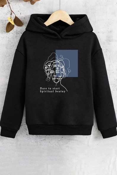 Çocuk Minimal line drawing Baskılı Sweatshirt ürün görseli