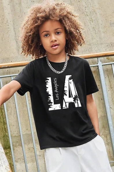 Çocuk Los Angles Baskılı Pamuklu Tshirt ürün görseli 1