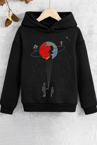 Çocuk Evren Temalı Baskılı Sweatshirt