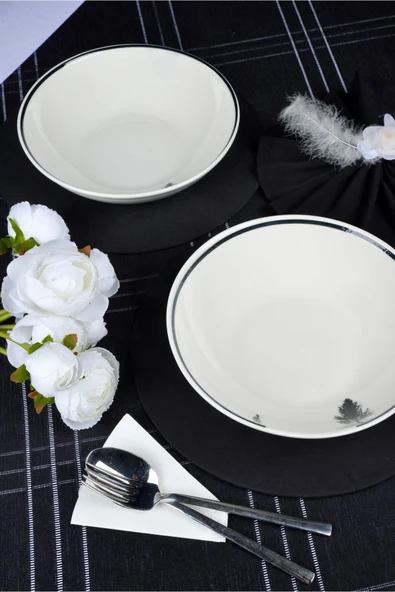 Farika Porselen Düğüm 23cm 2'li Porselen Salata Tabağı - 2