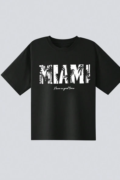 Çocuk Miami Baskılı Pamuklu Tshirt - Resim 2