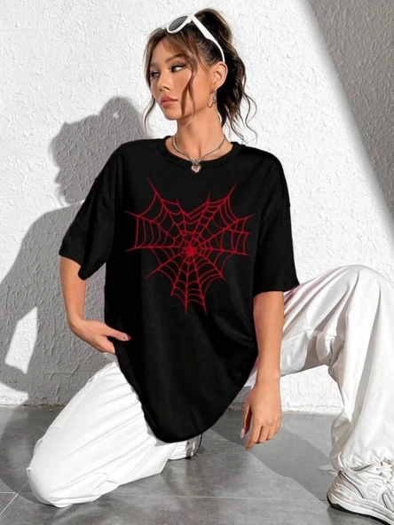 Baskılı T-shirt - Siyah - Resim 3