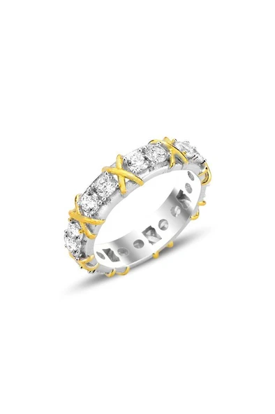 Gümüş altın yaldızlı zirkon taşlı sonsuz bağ tamtur yüzük ürün görseli