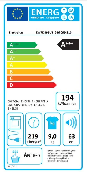 ELECTROLUX EW7D395UT 9KG A+++ KURUTMA MAKİNESİ - 2