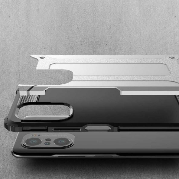 Xiaomi Poco F3 Kılıf Hybrid Zırh Silikon - 4