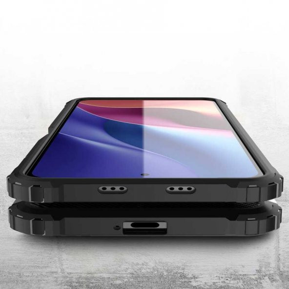 Xiaomi Poco F3 Kılıf Hybrid Zırh Silikon - 8