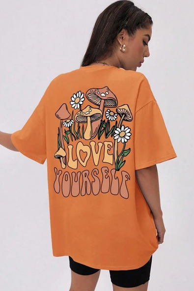 Unisex Love Yourself Baskılı T-shirt