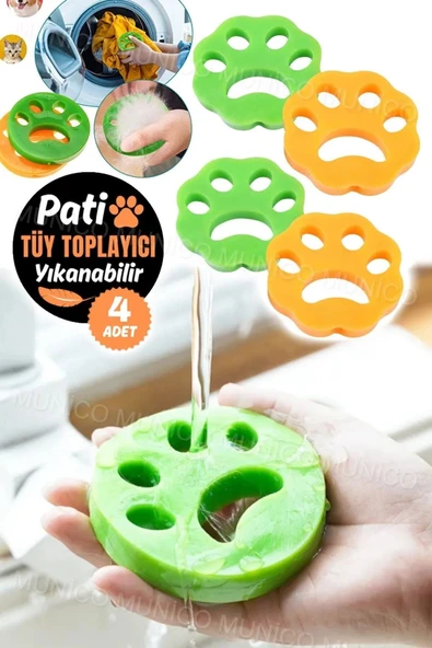 Pribor Kedi Köpek Tüyleri için Çamaşır Makinesi Tüy Temizle Yeniden Kullanılabilir 4 Adet - 3