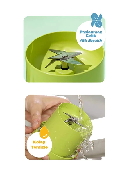 Wrapsol Smoothie Blender 300ML Green - 3