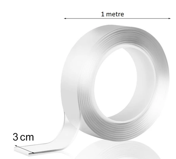 1m*3cm Çift Taraflı Şeffaf Bant 1 Metre - 5