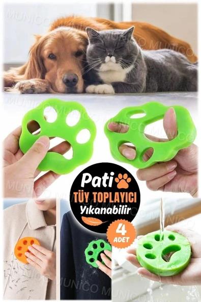 Pribor Kedi Köpek Tüyleri için Çamaşır Makinesi Tüy Temizle Yeniden Kullanılabilir 4 Adet - 2