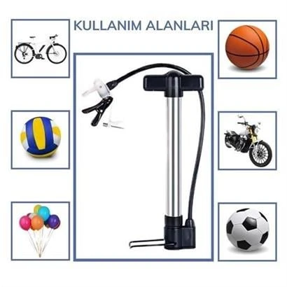 BUFFER® Katlanabilir Portatif Bisiklet Motorsiklet Top Şişirme Pompası - 6