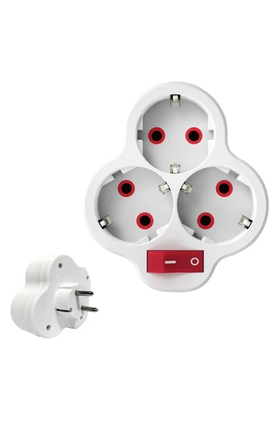 Fetih Üçlü Anahtarlı Golyat Topraklı Grup Priz 117-03