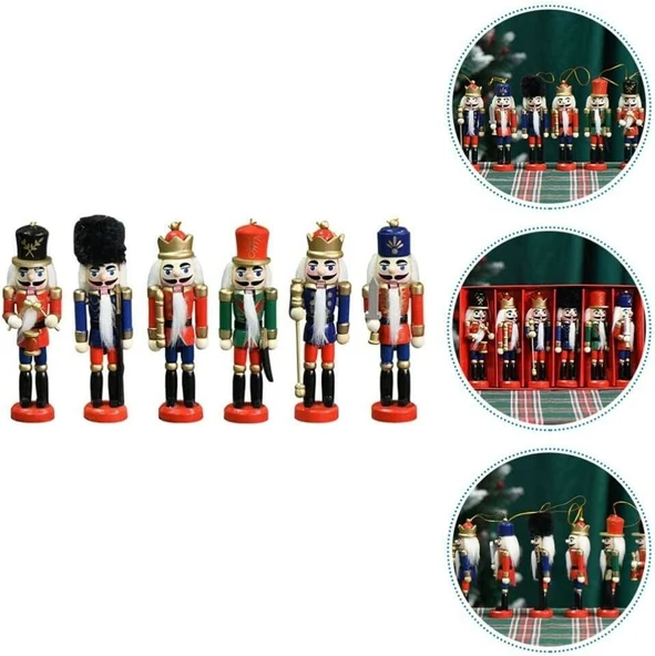 KURŞUN ASKER AHŞAP DEKORATİF EŞYA (6lı SET 13CM) - Resim 2