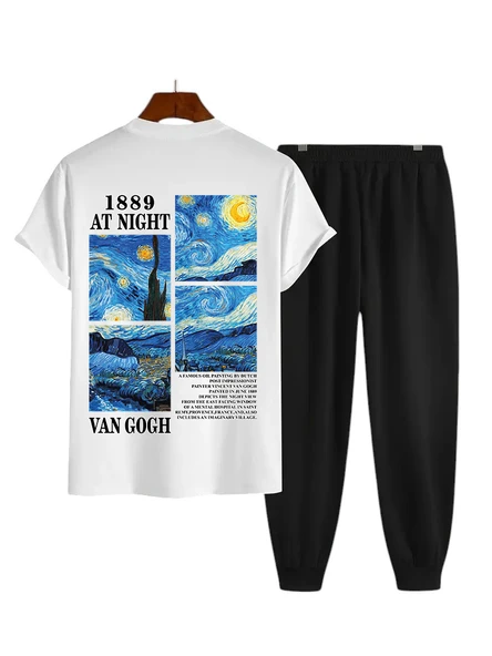Unisex Vangogh Baskılı Eşofman Takımı - 3