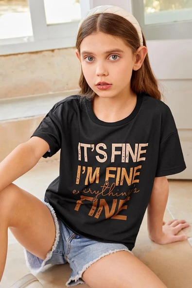 Çocuk Fine Baskılı Pamuklu Tshirt ürün görseli 1