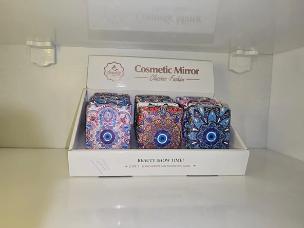 12'li Büyüteçli Dikdörtgen Cep Aynası - 2