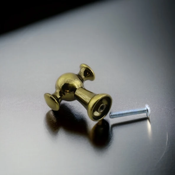 Manolya Antik Sarı Kulp Düğme Tek Vidalı Çekmece Kulbu Kulpları Mutfak Mobilya Dolabı Dolap Kulpu - Resim 8