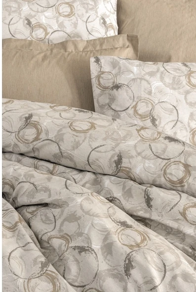 Cotton Box Rnf Minimal tek Kişilik Nevresim Takımı lastikli çarşaf Moıl Bej - 2