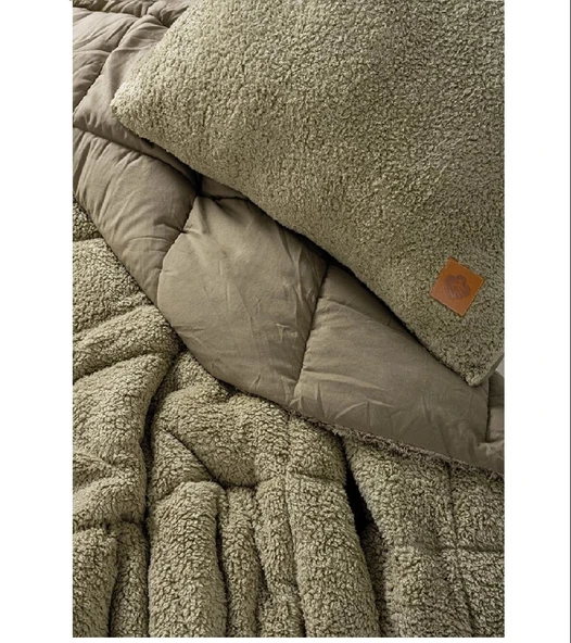 Cotton Box Tek Kişilik Peluş Yorgan Seti Taş - 2