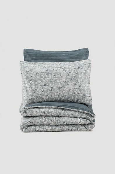 Cotton Box Rnf Minimal çift Kişilik Nevresim Takımı lastikli çarşaf Molly Antrasit - 3