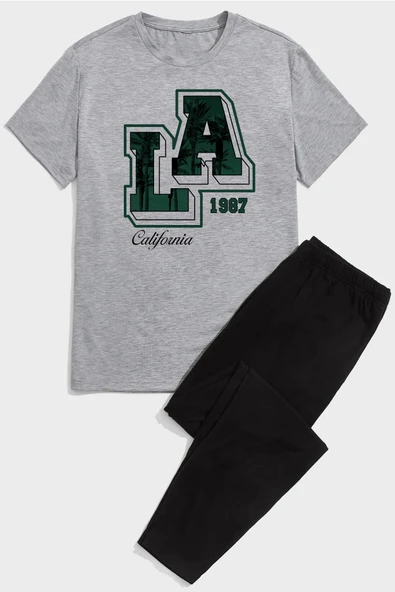 Unisex Los Angles Baskılı Eşofman Takımı - 3