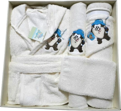 Özdilek Bambu Ashley Yenidoğan Bebek Bornoz Seti-Tazmanya Krem - 2