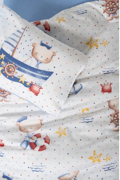 Cotton Box Ranforce Bebek Nevresim Takımı Seaman Mavi - 2