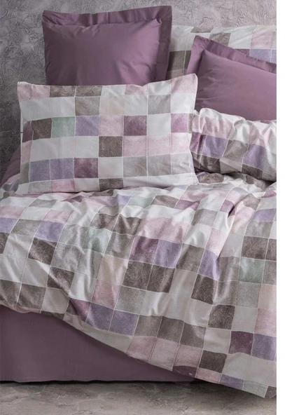 Cotton Box Rnf Minimal çift Kişilik Nevresim Takımı lastikli çarşaf Mora G kurusu - 2