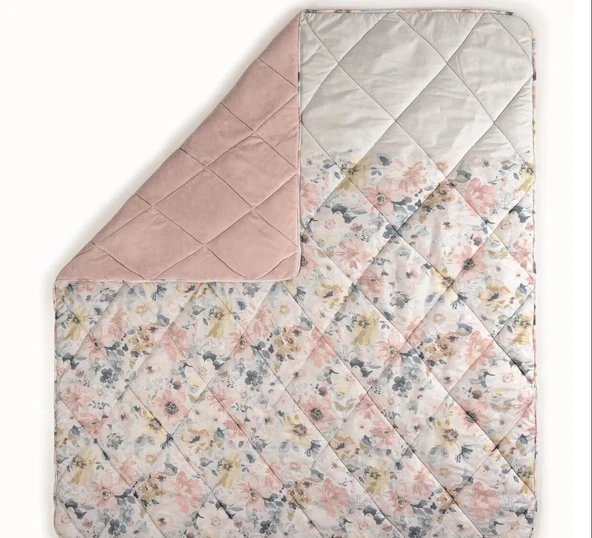 Cotton Box Velvet Tek Kişilik Yorgan Dalya Pudra 155*215 - 2