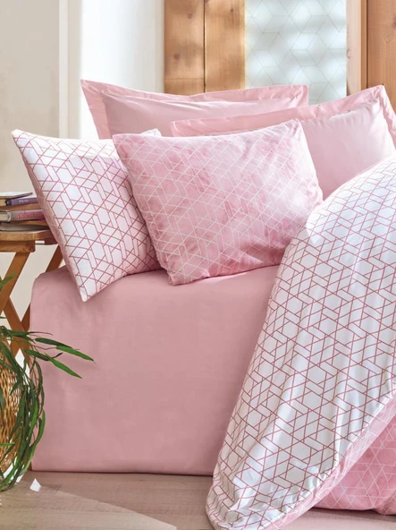 Cotton Box Rnf Minimal Tek Kişilik Nevresim Takımı Lastikli Çarşaf Best Pembe - 2